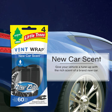 LITTLE TREES-Vent Wrap-New Car Scent- 4 pcs in 1 pack